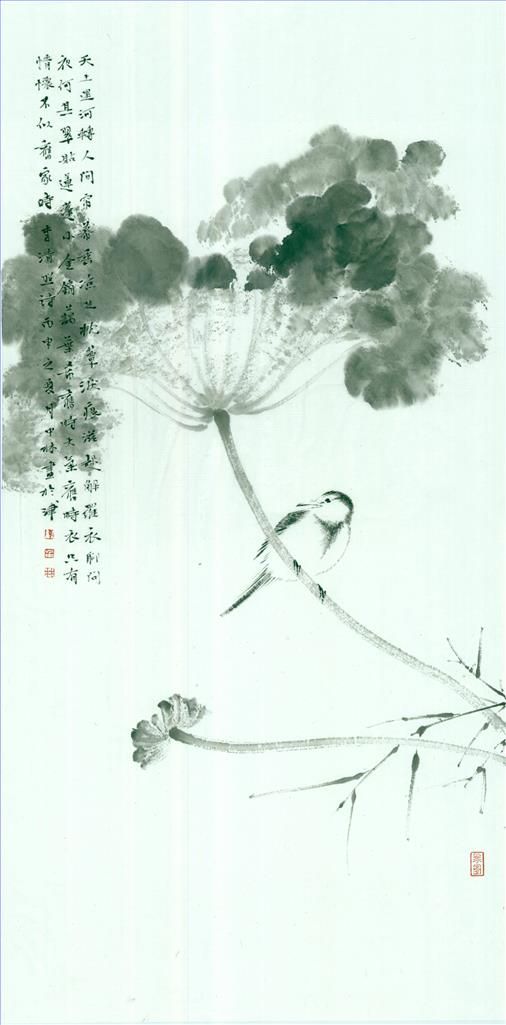 Chen Zhonglin Chinesische Kunst - Gemälde von Blumen und Vögeln im traditionellen chinesischen Stil 2
